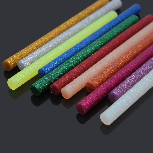 11pcs 7x100mm Hot Melt Glue Stick Mix Color Glitter Viscosity DIY Craft Toy  Repair Tools - AliExpress